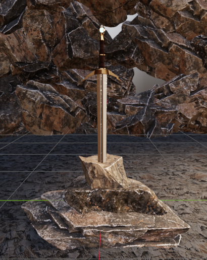 Sword and stone Blender render