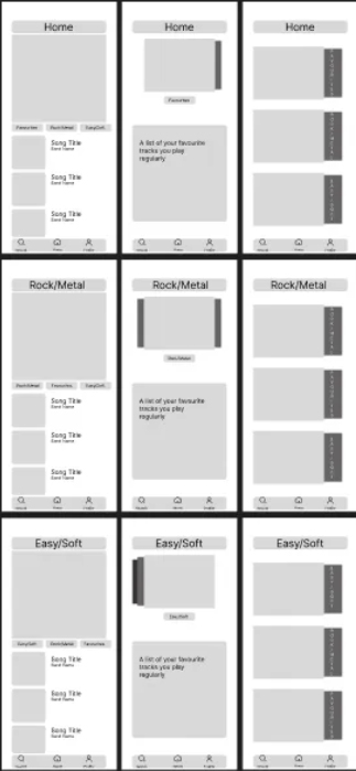 midfi wireframes